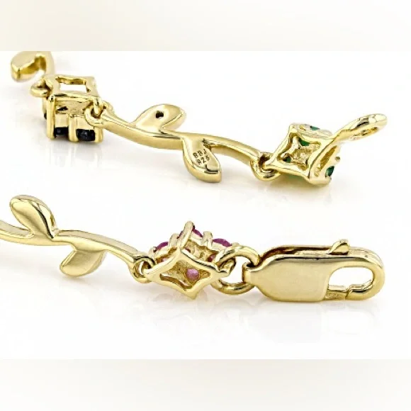 JTV Gold Bracelet with Green, Pink, and Black Accents - Picture 3 of 3